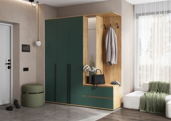 Прихожая Норд+Шкаф 1200, крафт/изумруд (Миф) в Асбесте - asbest.mebel-e96.ru