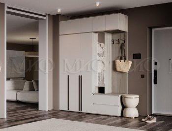 Прихожая Норд модульная крафт серый/кашемир (Миф) в Асбесте - asbest.mebel-e96.ru