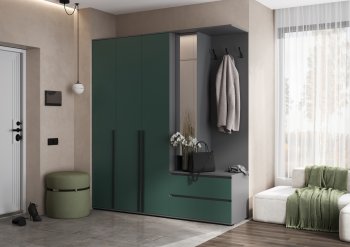 Прихожая Норд+Шкаф 1200, графит/изумруд (Миф) в Асбесте - asbest.mebel-e96.ru