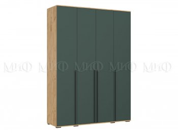 Шкаф 1600 мм 4-х створчатый Норд крафт/изумруд (Миф) в Асбесте - asbest.mebel-e96.ru
