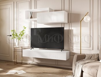 Стенка Норд-2 белый глянец (Миф) в Асбесте - asbest.mebel-e96.ru