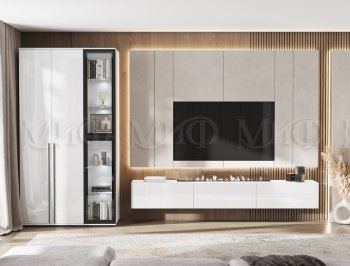 Стенка Норд белый глянец (Миф) в Асбесте - asbest.mebel-e96.ru