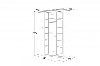 Шкаф-купе угловой Ольга-13 правый в Асбесте - asbest.mebel-e96.ru