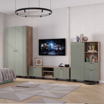 Шкаф 900 мм Олива ШК-16 эвкалипт софт (БТС) в Асбесте - asbest.mebel-e96.ru