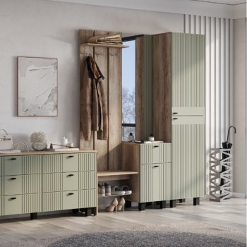 Прихожая Олива эвкалипт софт, модульная (БТС) в Асбесте - asbest.mebel-e96.ru