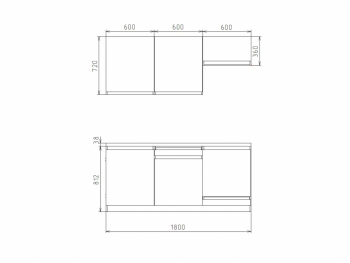 Кухонный гарнитур 1800 мм Ольвия-8 (Росток) в Асбесте - asbest.mebel-e96.ru