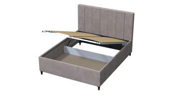 Кровать с ПМ Оливия Бежевый (Лин) в Асбесте - asbest.mebel-e96.ru