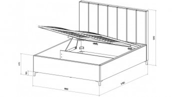 Кровать с ПМ Оливия Бежевый (Лин) в Асбесте - asbest.mebel-e96.ru
