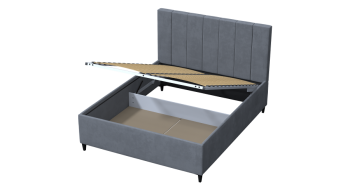 Кровать с ПМ Оливия Серый (Лин) в Асбесте - asbest.mebel-e96.ru