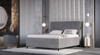 Кровать с ПМ Оливия Серый (Лин) в Асбесте - asbest.mebel-e96.ru