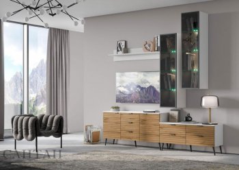 Тумба 2дв.3ящ. Ома ТБ-3609 Белый/Дуб Тортуга (СанТан) в Асбесте - asbest.mebel-e96.ru