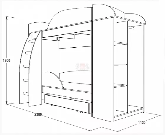 Кровать двухъярусная Омега-4А ЛДСП в Асбесте - asbest.mebel-e96.ru