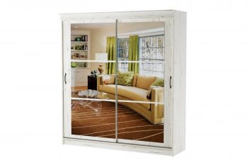 Шкаф-купе 1800 мм Орион крафт белый(Памир) в Асбесте - asbest.mebel-e96.ru