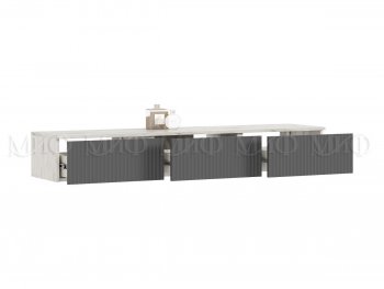 Стенка Оскар комп.2 крафт белый/графит (Миф) в Асбесте - asbest.mebel-e96.ru