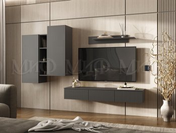 Стенка Оскар комп.2 графит (Миф) в Асбесте - asbest.mebel-e96.ru