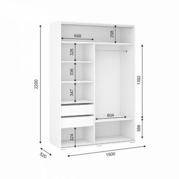 Шкаф-купе 1500 мм Оскар (ИЦ) в Асбесте - asbest.mebel-e96.ru