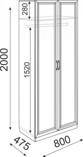 Шкаф Остин 800 мм №2 (Риннер) в Асбесте - asbest.mebel-e96.ru