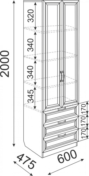 Шкаф с ящиками 600 Остин М04 (Риннер) в Асбесте - asbest.mebel-e96.ru