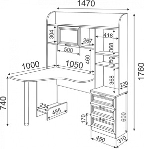 Стол компьютерный ЛЕВЫЙ Остин Модуль 20 (Риннер) в Асбесте - asbest.mebel-e96.ru