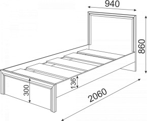 Кровать Остин Модуль 21 (Риннер) в Асбесте - asbest.mebel-e96.ru