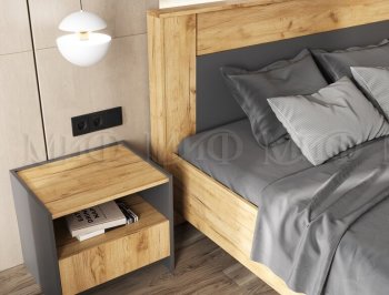 Спальный гарнитур Остин крафт/графит, модульный (Миф) в Асбесте - asbest.mebel-e96.ru