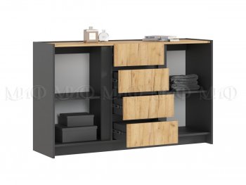 Спальный гарнитур Остин крафт/графит, модульный (Миф) в Асбесте - asbest.mebel-e96.ru