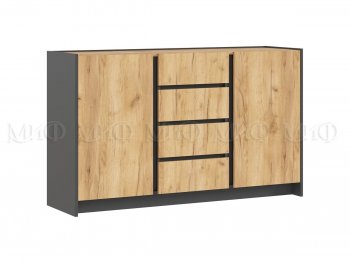 Комод 2дв.4ящ. Остин крафт/графит (Миф) в Асбесте - asbest.mebel-e96.ru | фото