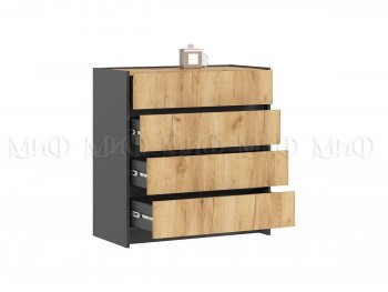 Спальный гарнитур Остин крафт/графит, модульный (Миф) в Асбесте - asbest.mebel-e96.ru