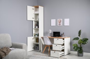 Стеллаж 16.427 Остин белый (Моби) в Асбесте - asbest.mebel-e96.ru