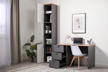 Стеллаж 16.427 Остин графит(Моби) в Асбесте - asbest.mebel-e96.ru