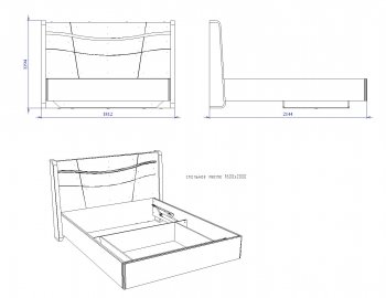 Кровать с ПМ Палермо Nebby 304 (СБК) в Асбесте - asbest.mebel-e96.ru