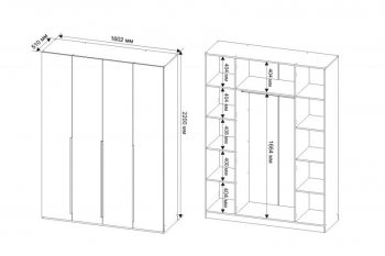 Шкаф 1600 мм Пальма с антресолью, Сатин (ДСВ) в Асбесте - asbest.mebel-e96.ru