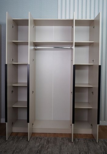 Шкаф 1600 мм Пальма с антресолью, Сатин (ДСВ) в Асбесте - asbest.mebel-e96.ru