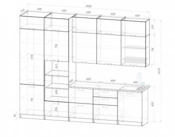 Кухонный гарнитур Парма 3000 мм (Герда) в Асбесте - asbest.mebel-e96.ru