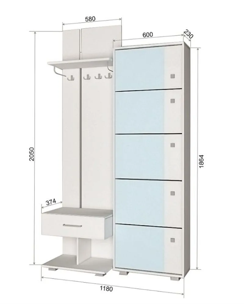 Прихожая Пайн 6 в Асбесте - asbest.mebel-e96.ru