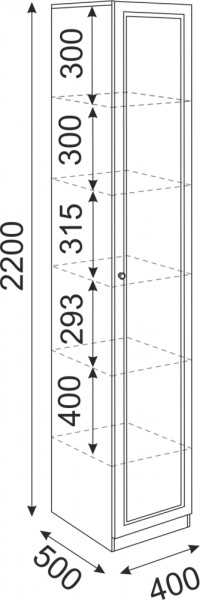 Пенал Беатрис 400 (модуль 4) (Риннер) в Асбесте - asbest.mebel-e96.ru