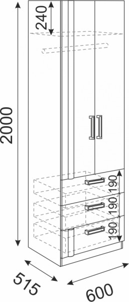 Шкаф с ящиками Волкер М4 (Риннер) в Асбесте - asbest.mebel-e96.ru