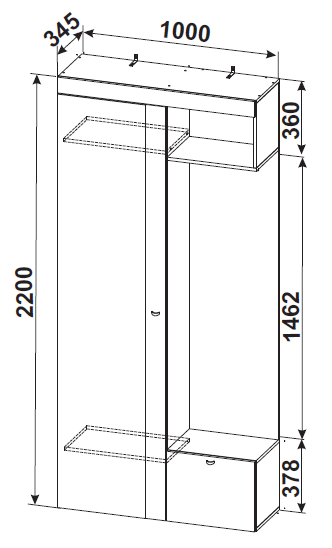 Прихожая №5 (СВ) в Асбесте - asbest.mebel-e96.ru