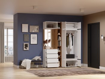 Прихожая Прага модульная, белый (Handis) в Асбесте - asbest.mebel-e96.ru