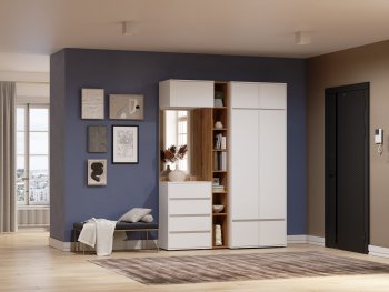 Прихожая Прага модульная, белый (Handis) в Асбесте - asbest.mebel-e96.ru