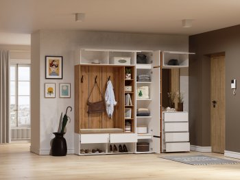 Прихожая Прага модульная, белый (Handis) в Асбесте - asbest.mebel-e96.ru