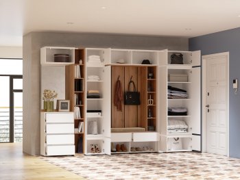 Прихожая Прага модульная, белый (Handis) в Асбесте - asbest.mebel-e96.ru