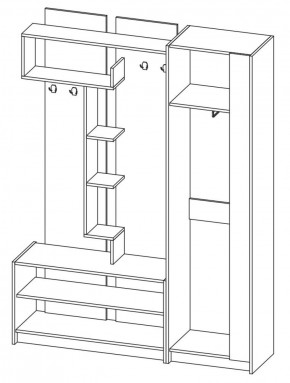 Прихожая Марица модульная (ЯШ темный/ светлый) (ВНК) в Асбесте - asbest.mebel-e96.ru