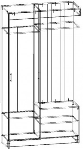 Прихожая ПВ 5 Шимо светлый/Шимо темный в Асбесте - asbest.mebel-e96.ru