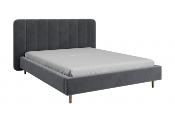 Кровать двуспальная Рино холодный серый (БМ) в Асбесте - asbest.mebel-e96.ru