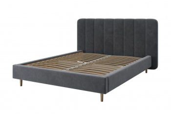 Кровать двуспальная Рино холодный серый (БМ) в Асбесте - asbest.mebel-e96.ru
