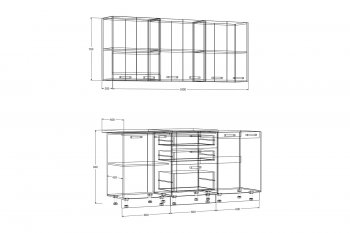 Кухонный гарнитур Рио 1800 мм (Зарон) в Асбесте - asbest.mebel-e96.ru