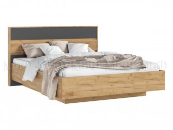 Кровать парящая Роджина с подсветкой, крафт/графит (Миф) в Асбесте - asbest.mebel-e96.ru