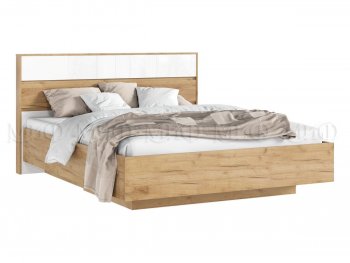 Кровать парящая Роджина с подсветкой, крафт/белый (Миф) в Асбесте - asbest.mebel-e96.ru