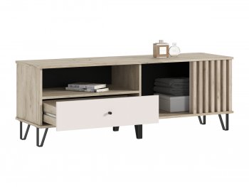 Тумба ТВ (1500) Роджина крафт серый/кашемир (Миф) в Асбесте - asbest.mebel-e96.ru